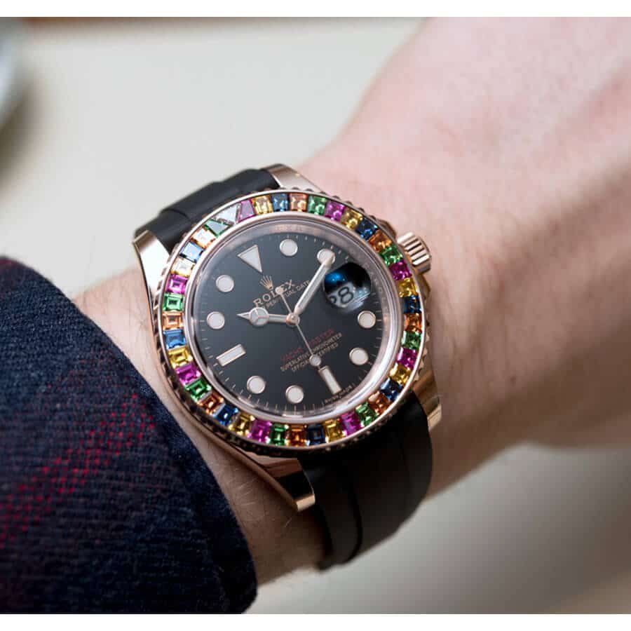 Rolex Perpetual Yacht-Master Gem-Set Bezel 116695 SATS Replica - Image 4