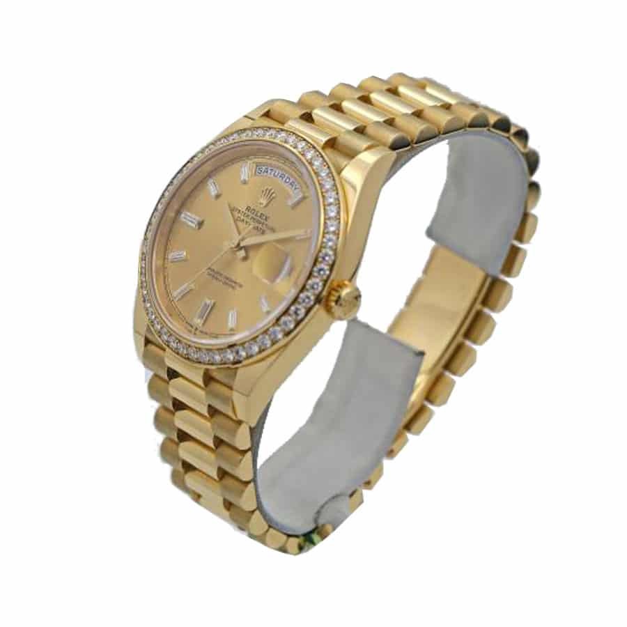 Rolex Day-Date 228348RBR KW Yellow Gold & Diamonds Champagne Dial Replica - Image 3